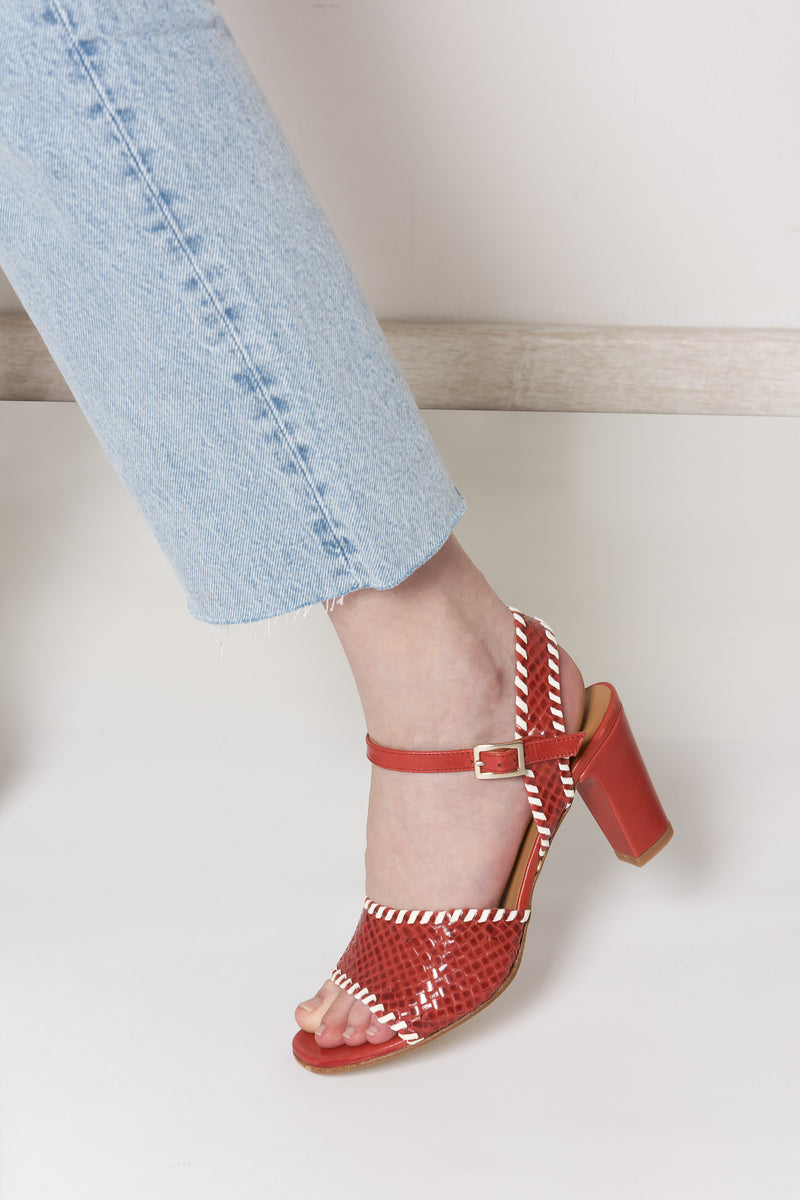 【関税&送料込】Red (V) Knot Me Up Sandal NETLA Red Woven Sandal – New Lovers Shoes