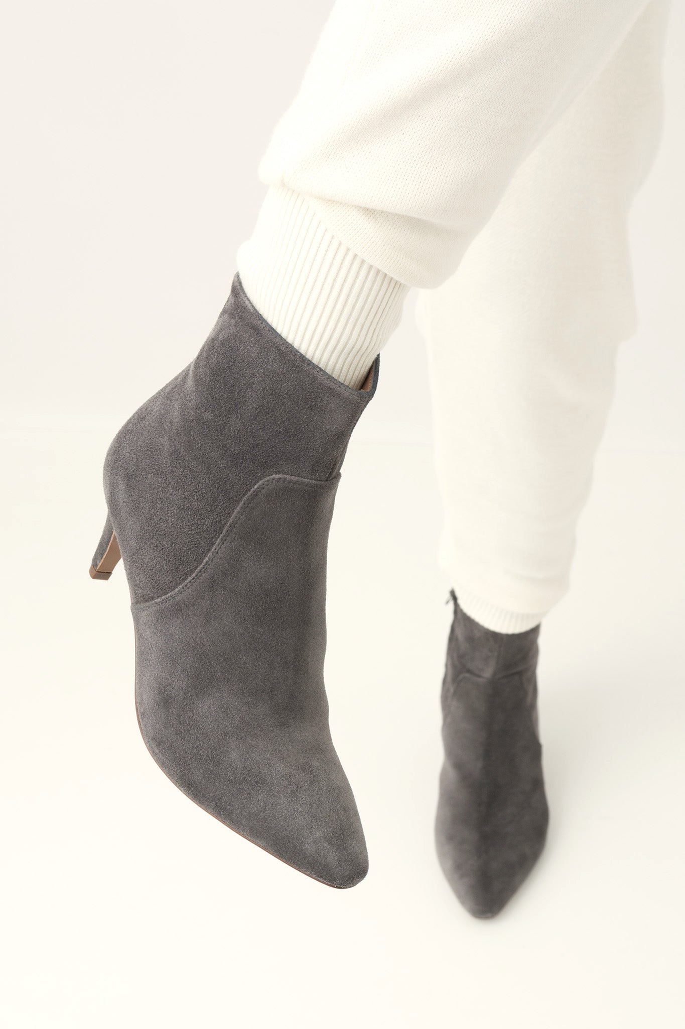 VALENS Velour Grey Bootie