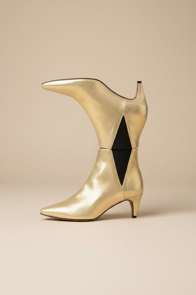 AYLIN Lizard Gold Bootie