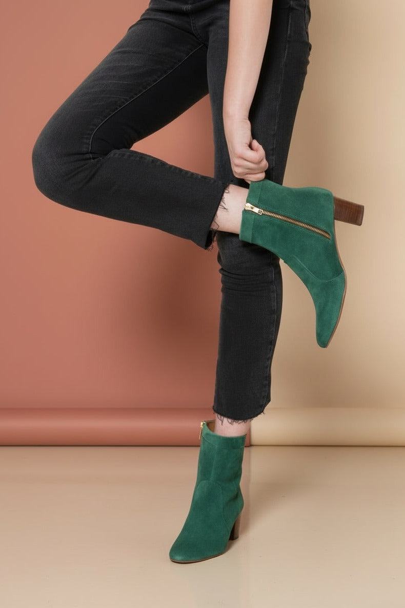 DAGMAR Velour Seaweed Bootie