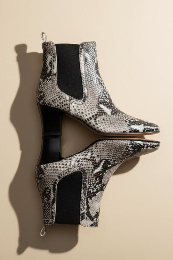 EDRIS Snake Black&White Bootie