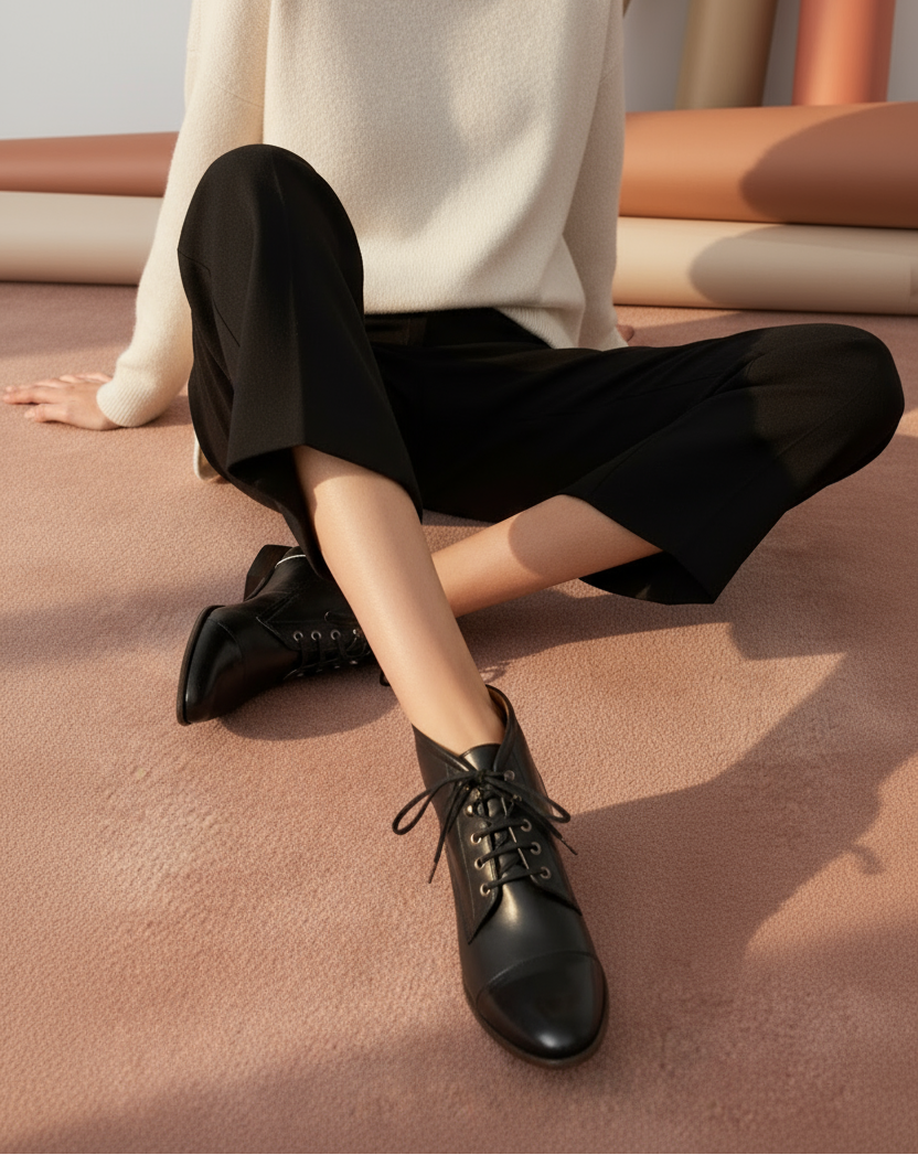 NORMA Black Leather - Pose sentada