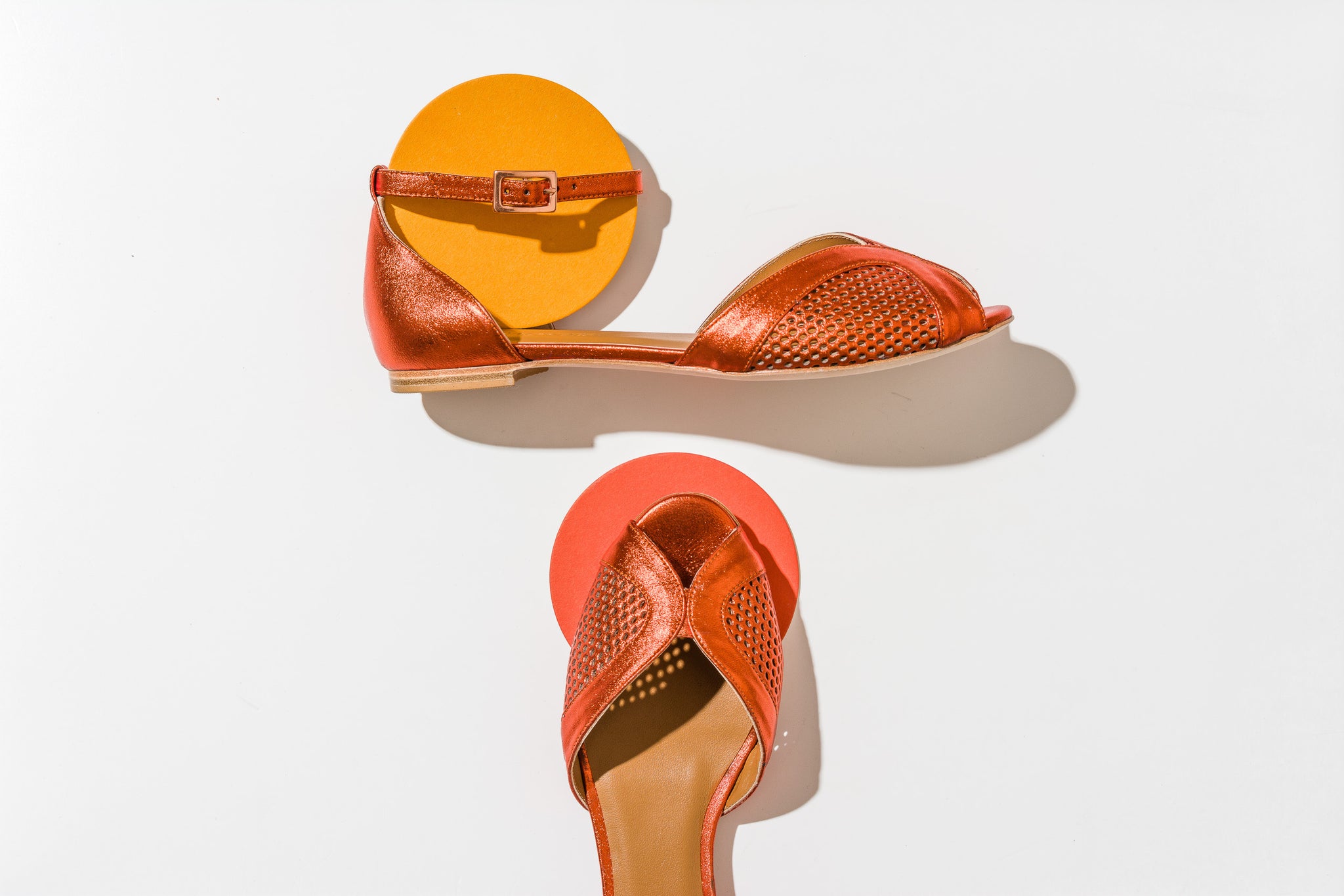 JOLIE Orange Flat Pee Toes