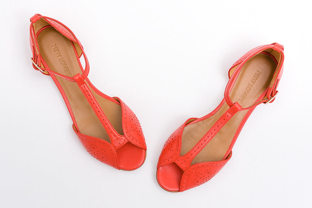 LAKI Coral Flat T-Strap