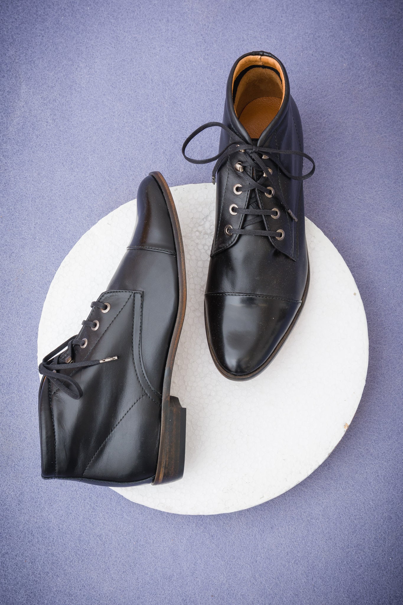 NORMA Black Leather Lace Up Boot