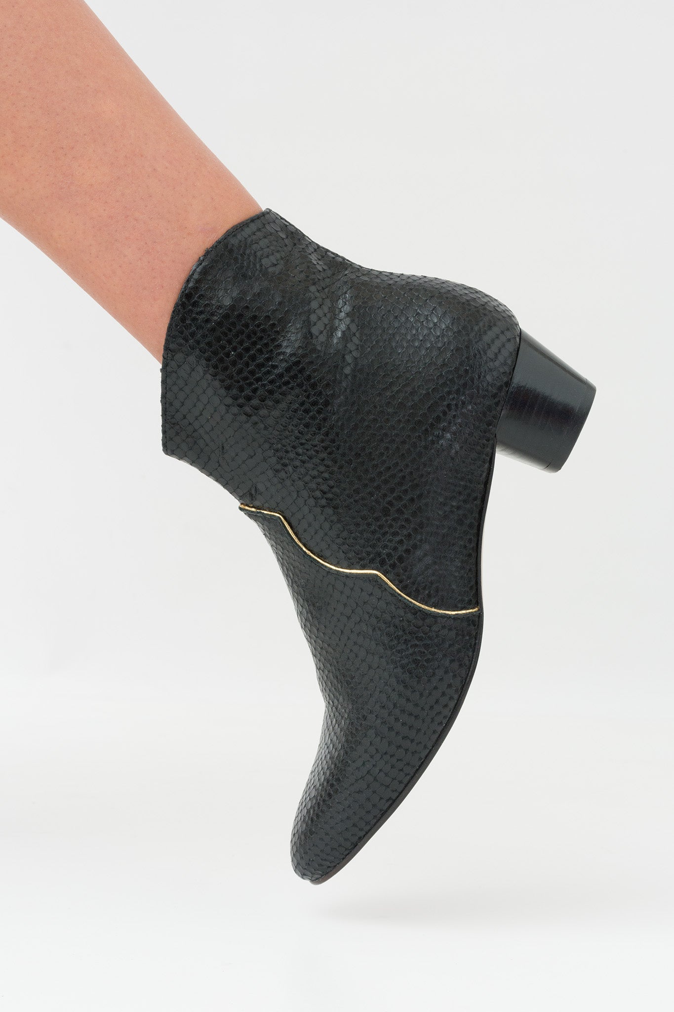 CLOVER Snake Black Ankle Boot