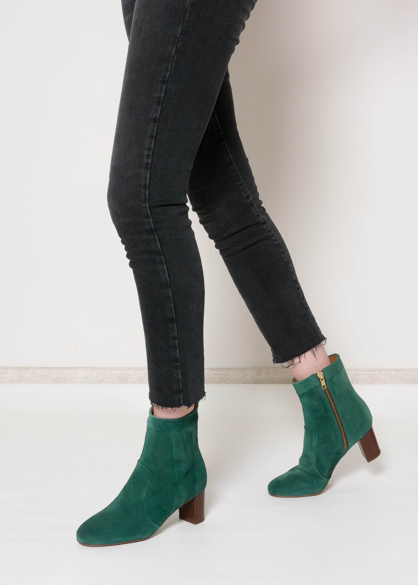 DAGMAR Velour Seaweed Bootie