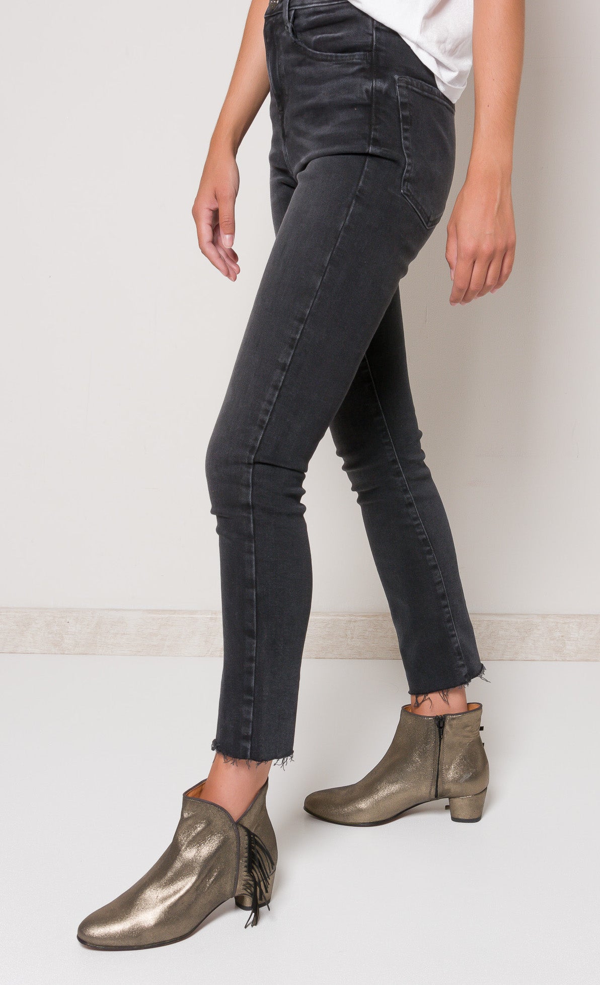 DEVON Metallic Pewter Fringe Bootie