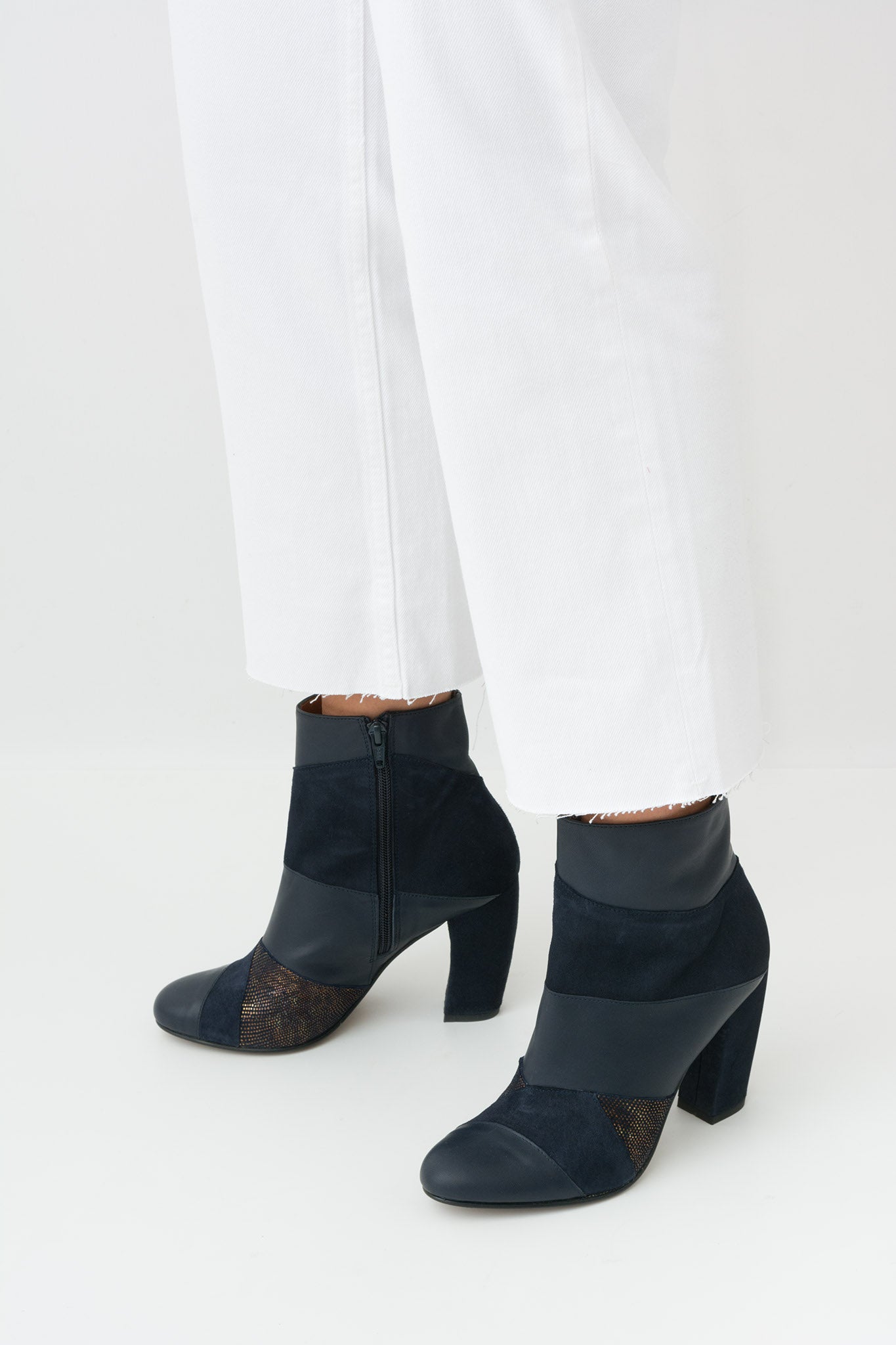 EDNER Navy Patchwork Boot