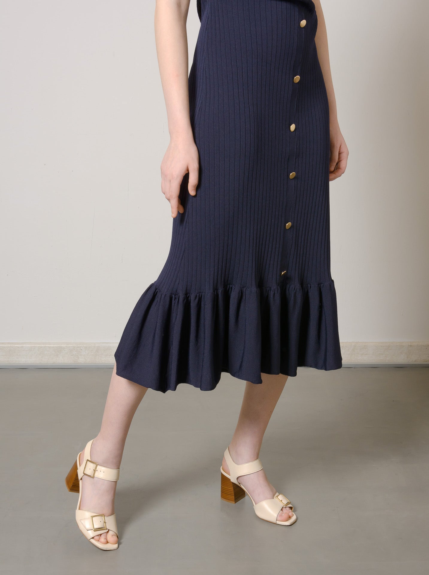 ENEKA Classic Buckle Cream Sandals