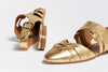 FEDORA Golden Closed Toe Sandal