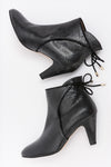 FLORENCE Snake Black Leather Bootie