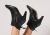 FLORENCE Snake Black Leather Bootie