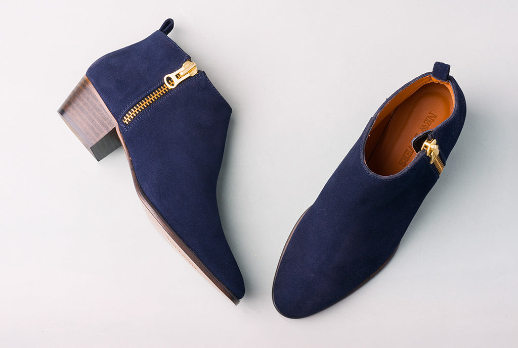 Luke Marino Metallic Side Zipper Bootie