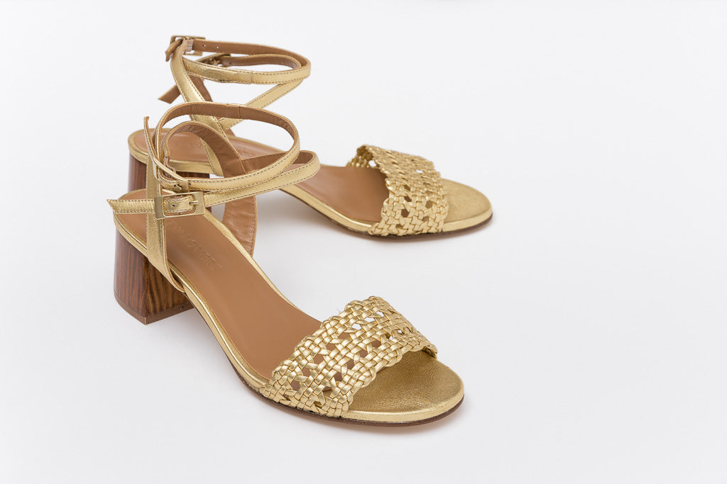 MAY Golden Woven Sandal New Lovers Shoes