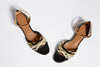 MENPHIS Handbraided Black&Gold Flat Sandals