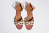 MENPHIS Handbraided Rose&Gold Flat Sandals
