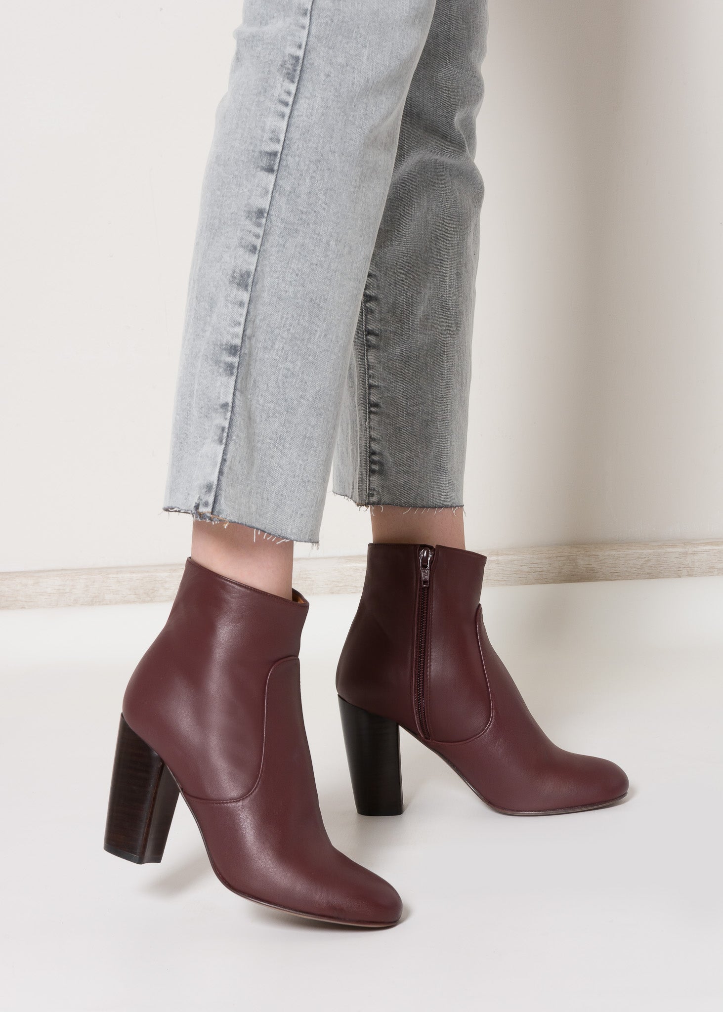 MARTELL Calf Oxblood High Heel Boots