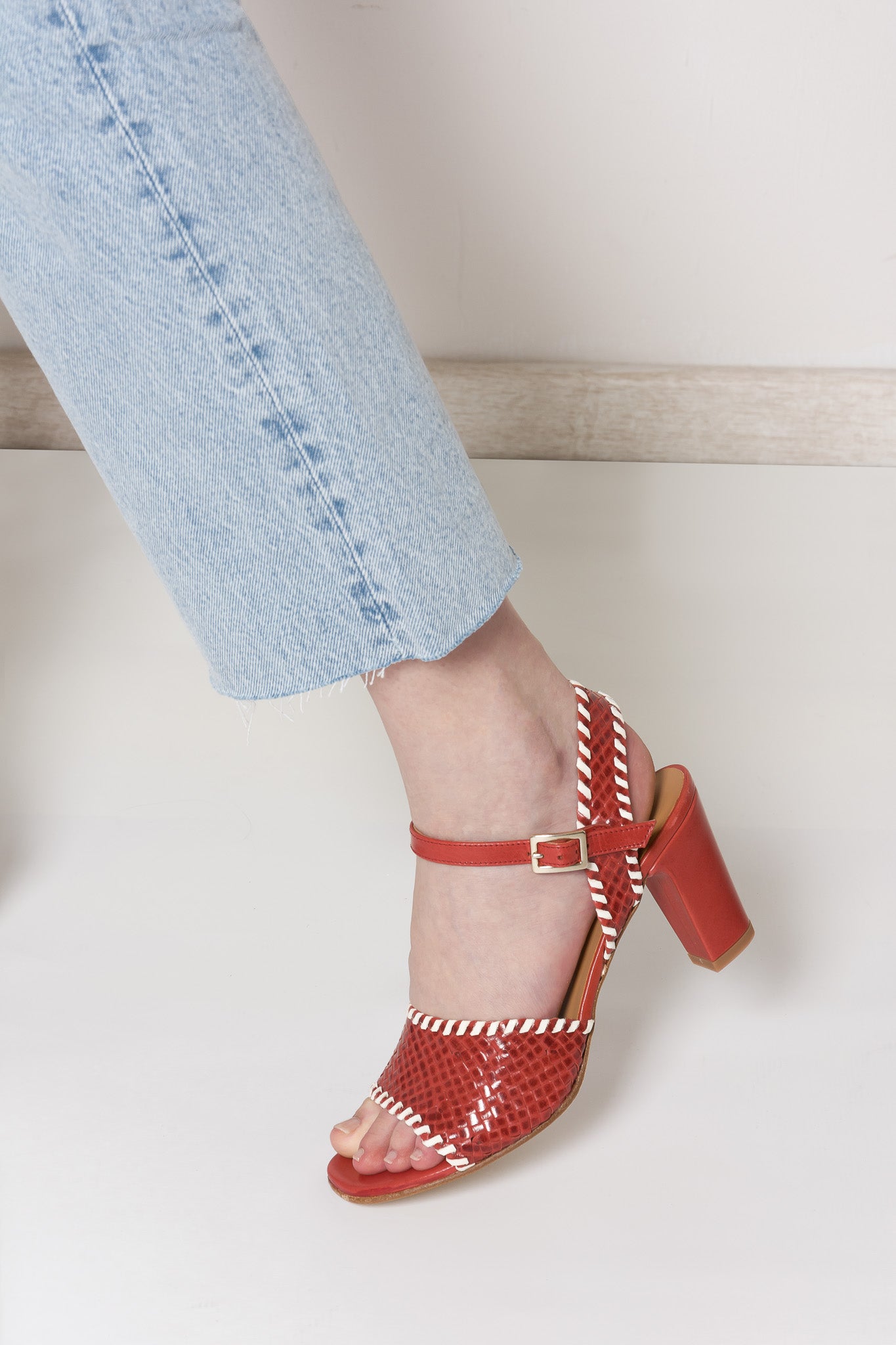 NETLA Red Woven Sandal