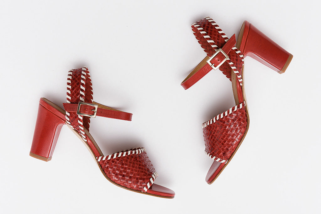 Red hot sale color sandals