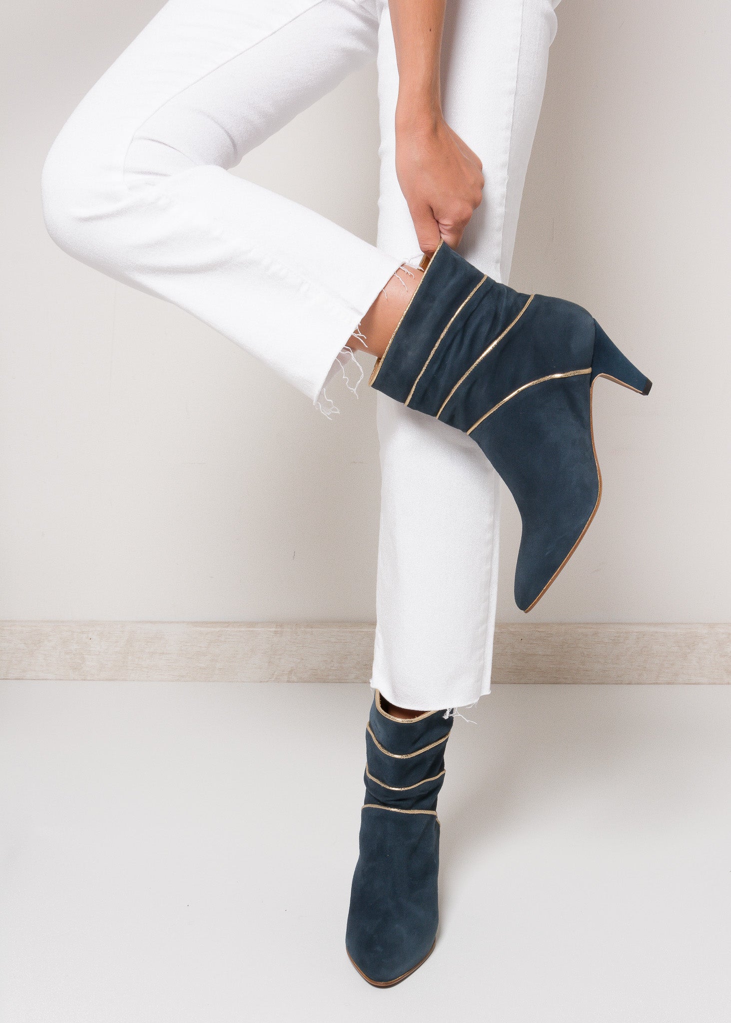 NOAH Suede Midnight Blue Pixie Boot