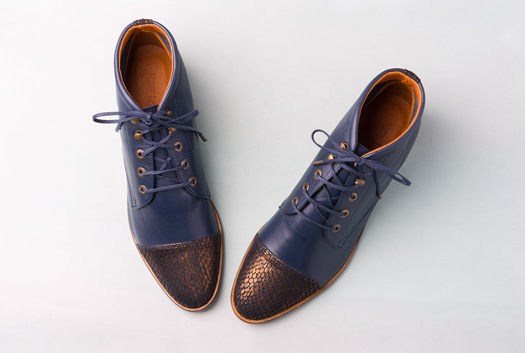 NORMA Navy Lace Up Boot