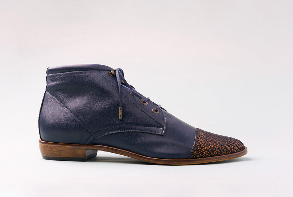 NORMA Navy Lace Up Boot