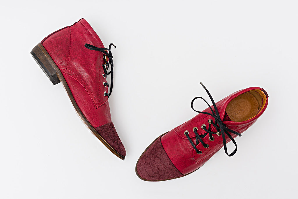NORMA Bordeaux Lace Up Boot