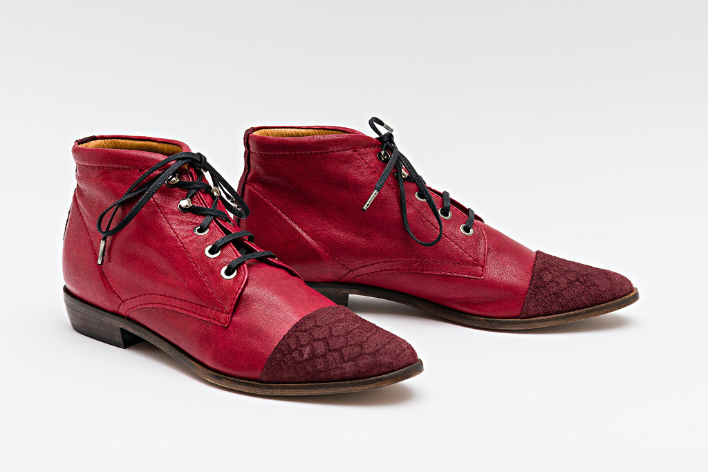 NORMA Bordeaux Lace Up Boot