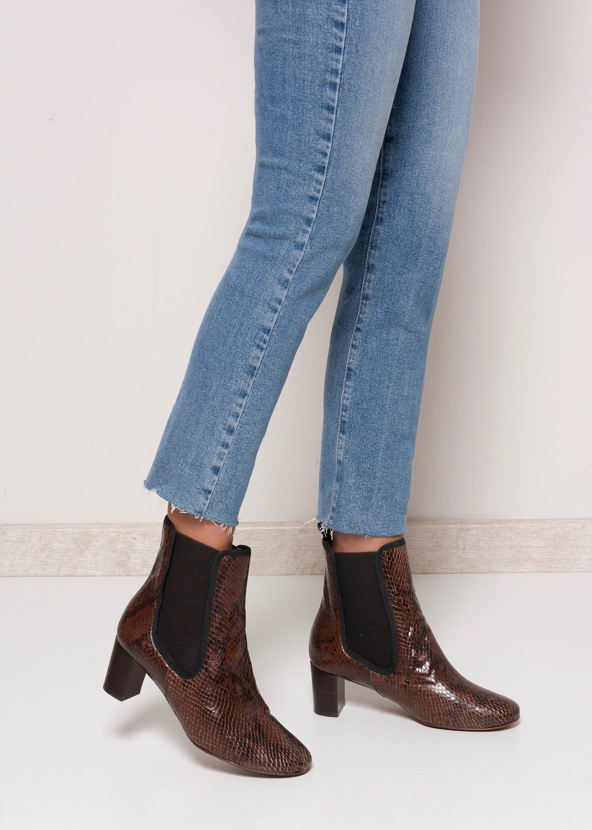 ODELLE Snake Taupe Boots