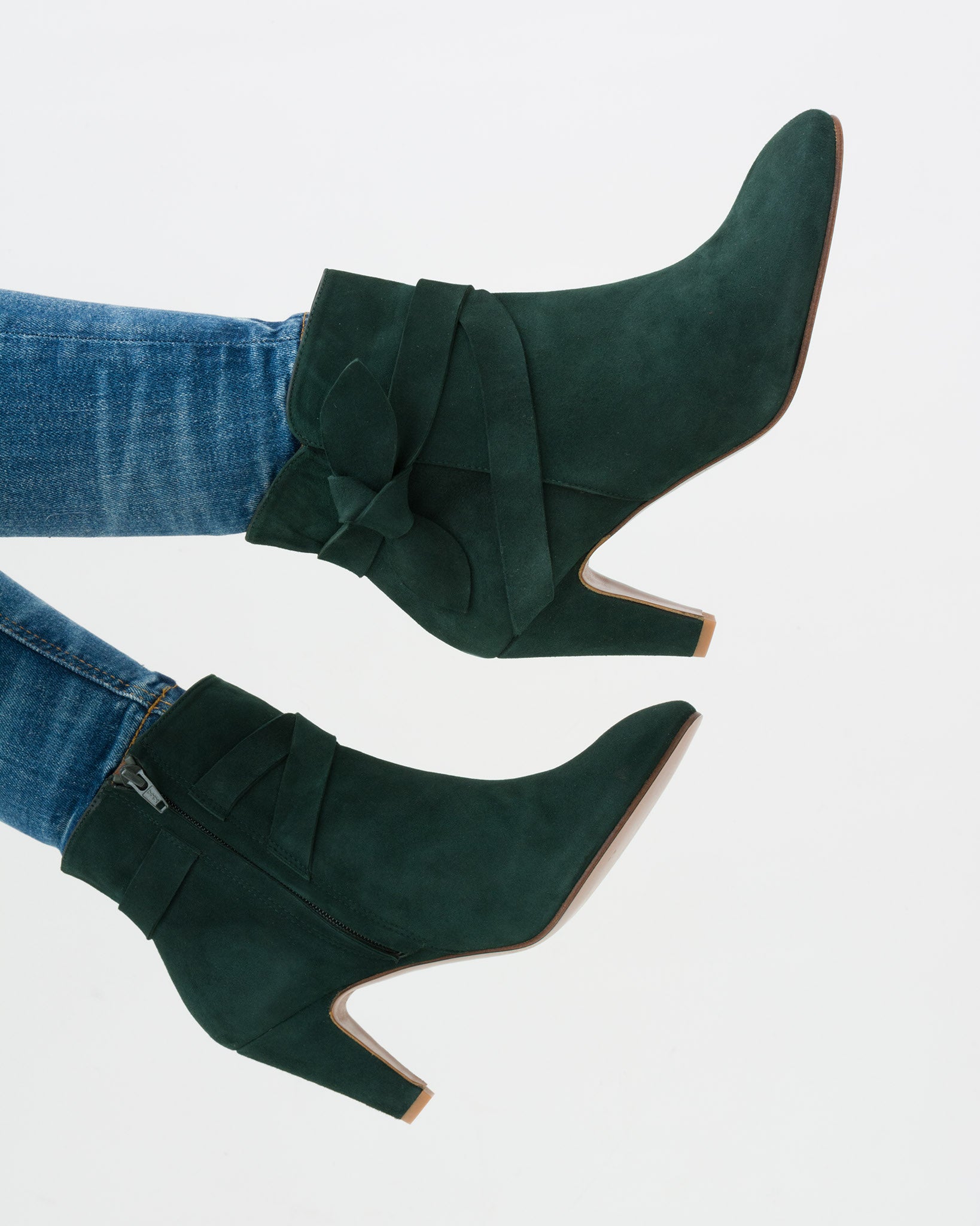 OLVERA Bow Green Booties