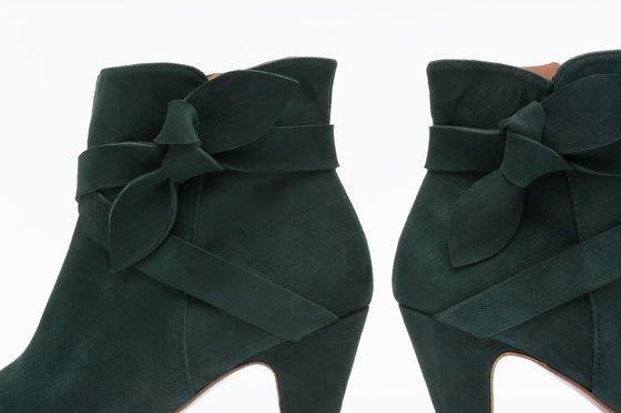 OLVERA Bow Green Booties
