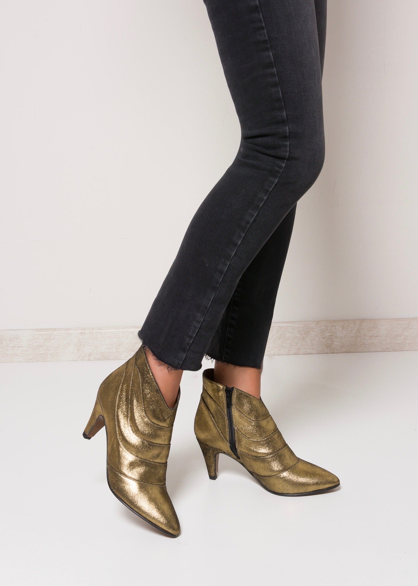 Gold clearance booties shoes