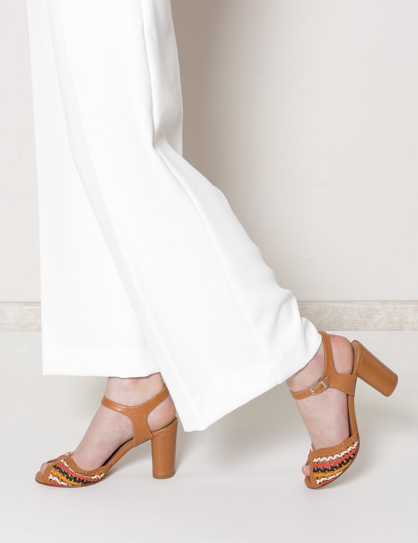 PETRA Tan Woven Sandals