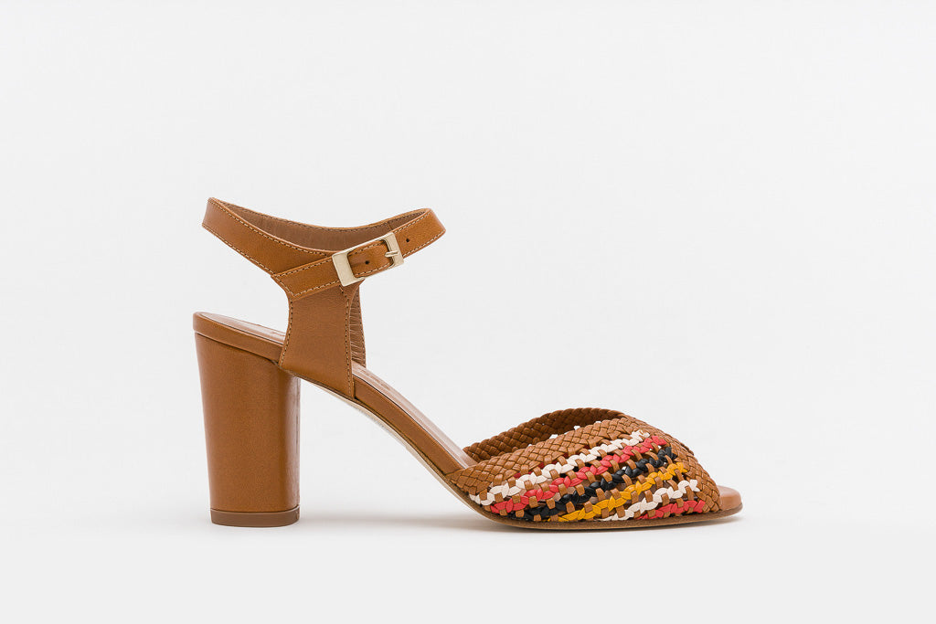 PETRA Tan Woven Sandals