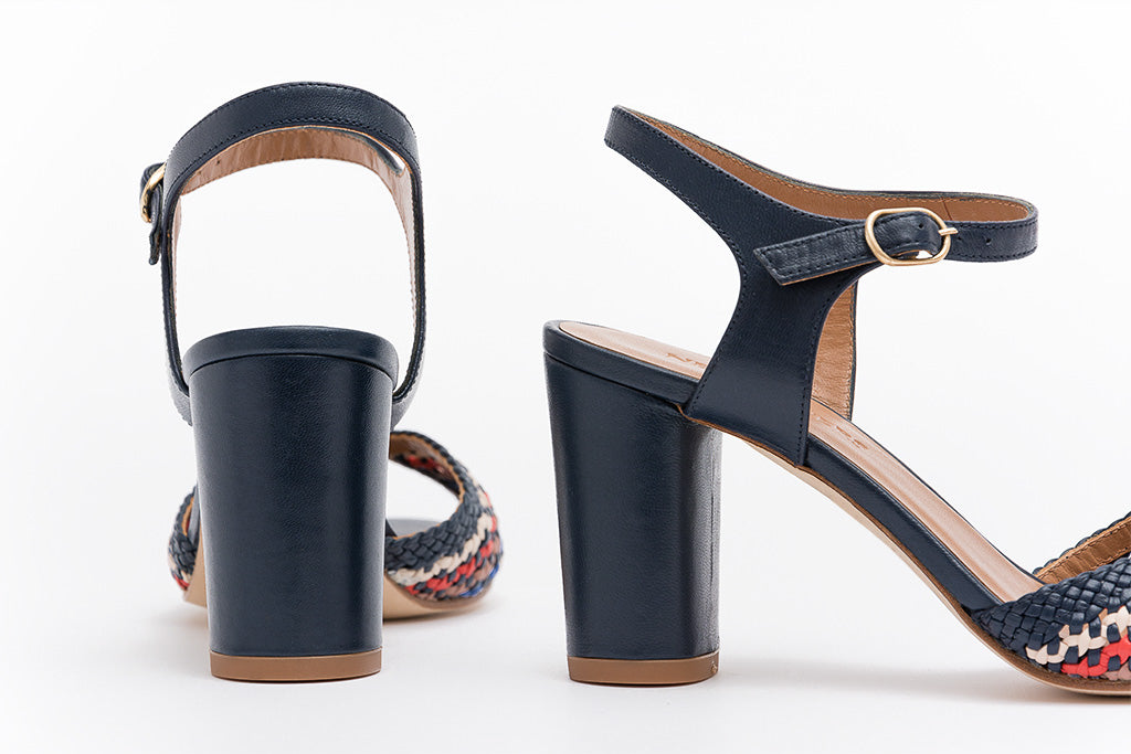 PETRA Navy Woven Sandal