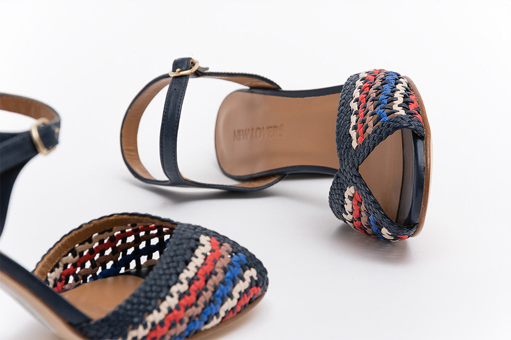 PETRA Navy Woven Sandal