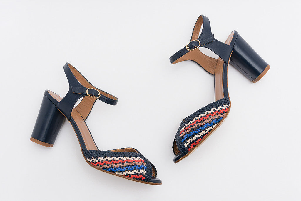 PETRA Navy Woven Sandal