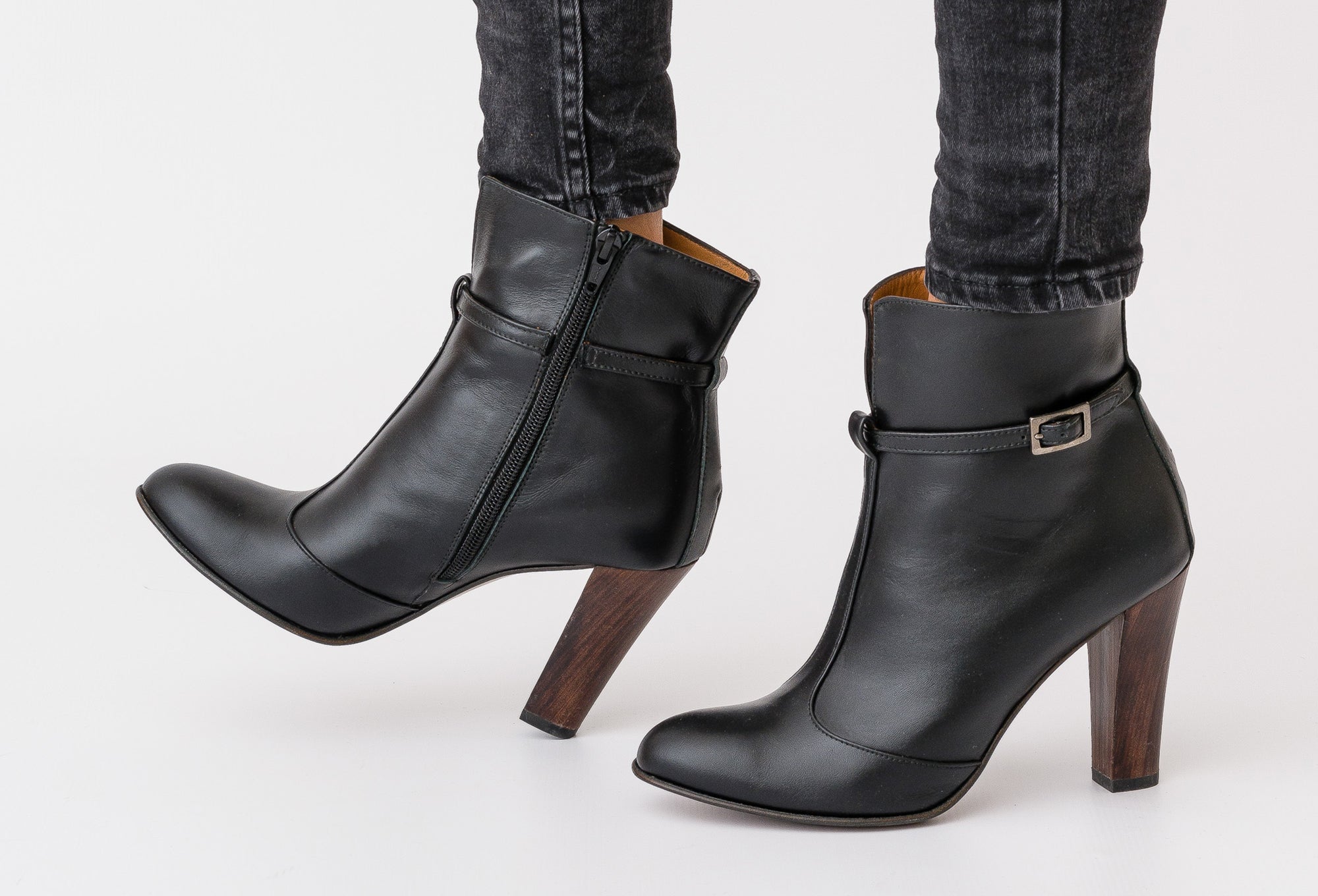 SALEMA Classy Black High Heel Booties