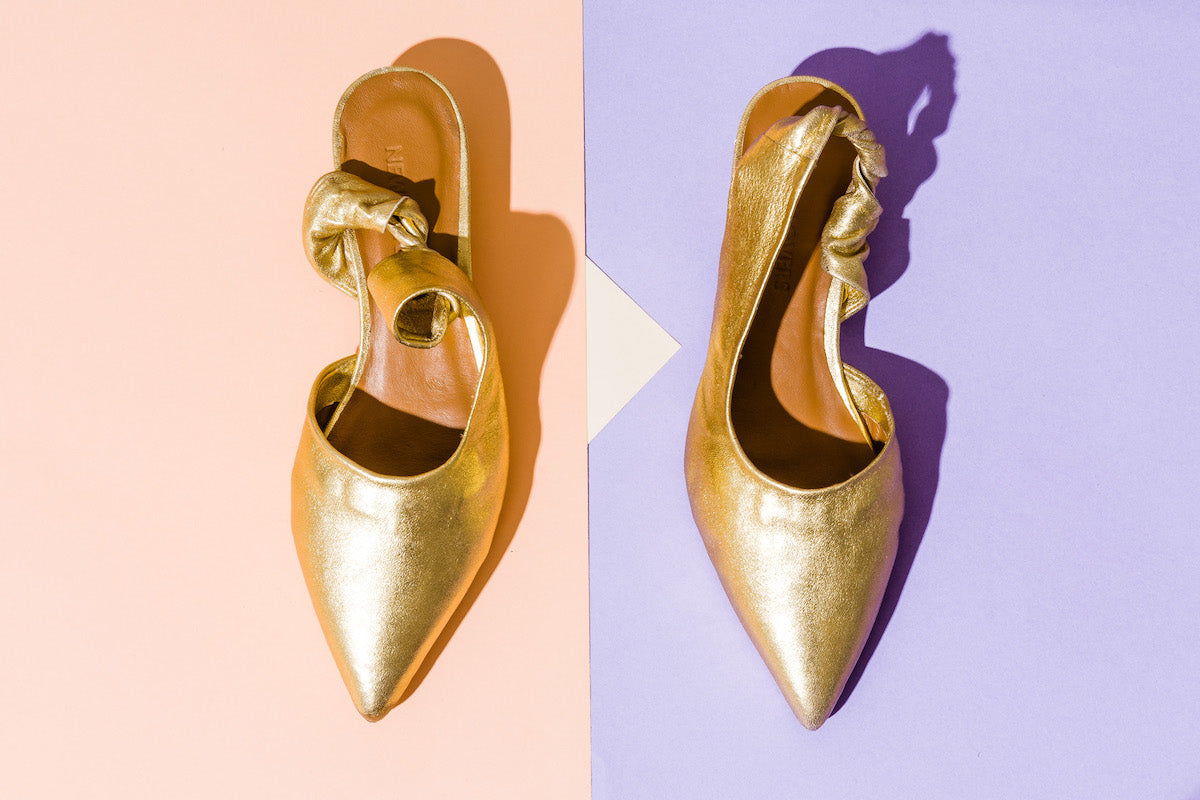 SUSSIE Gold Slingback Shoes